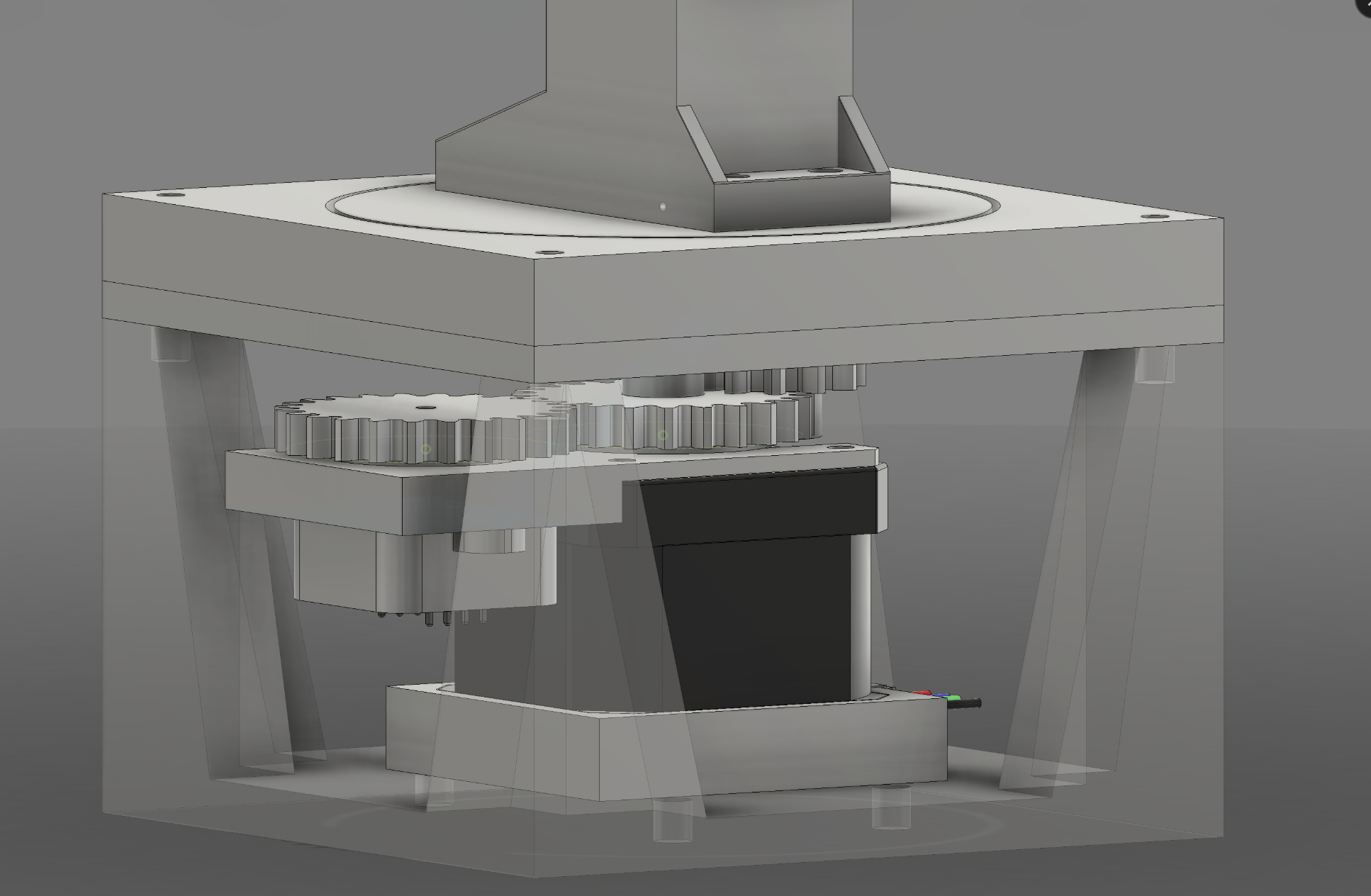 CAD cross-section of the slewing ring base