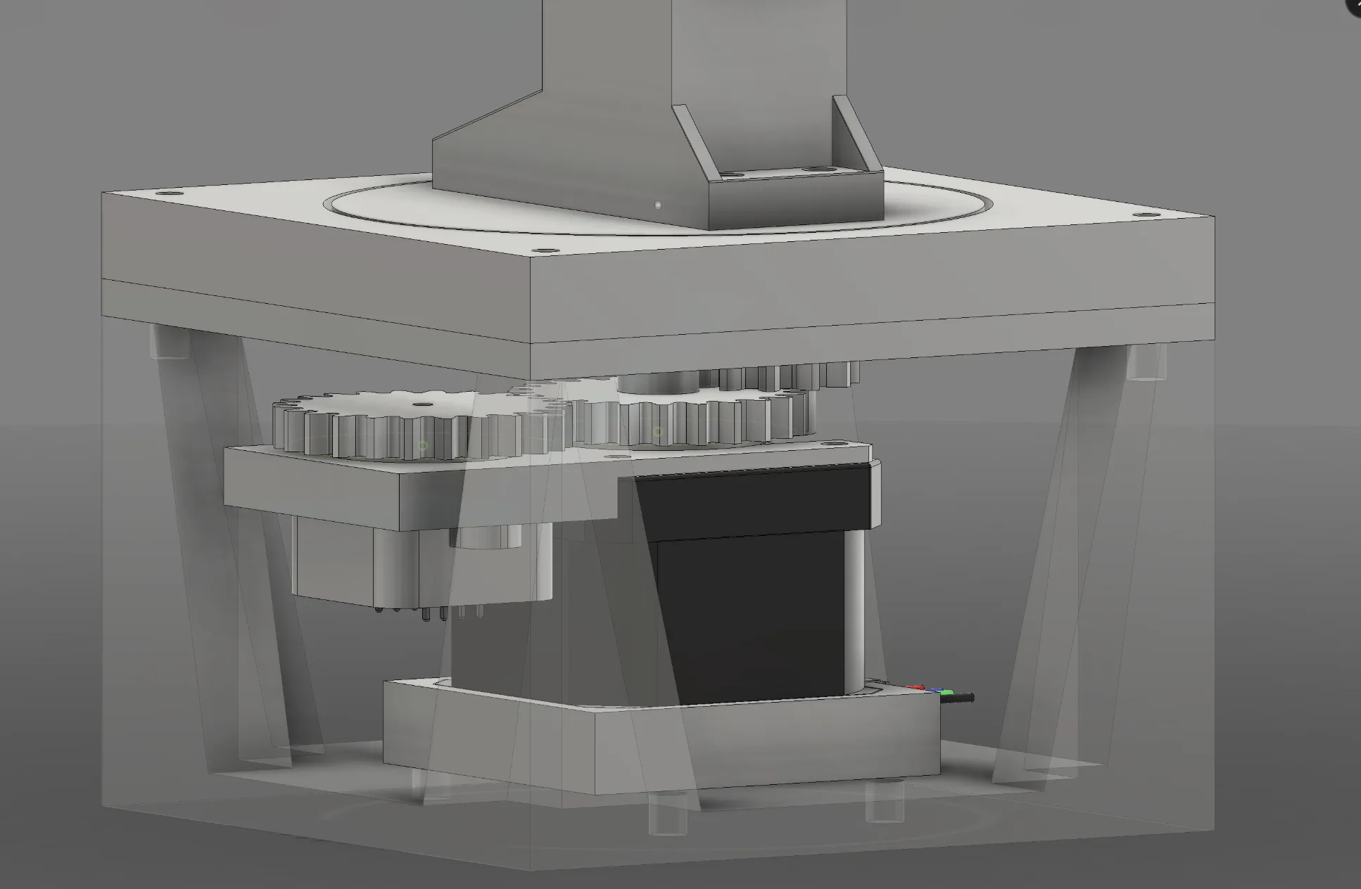 CAD cross-section of the slewing ring base