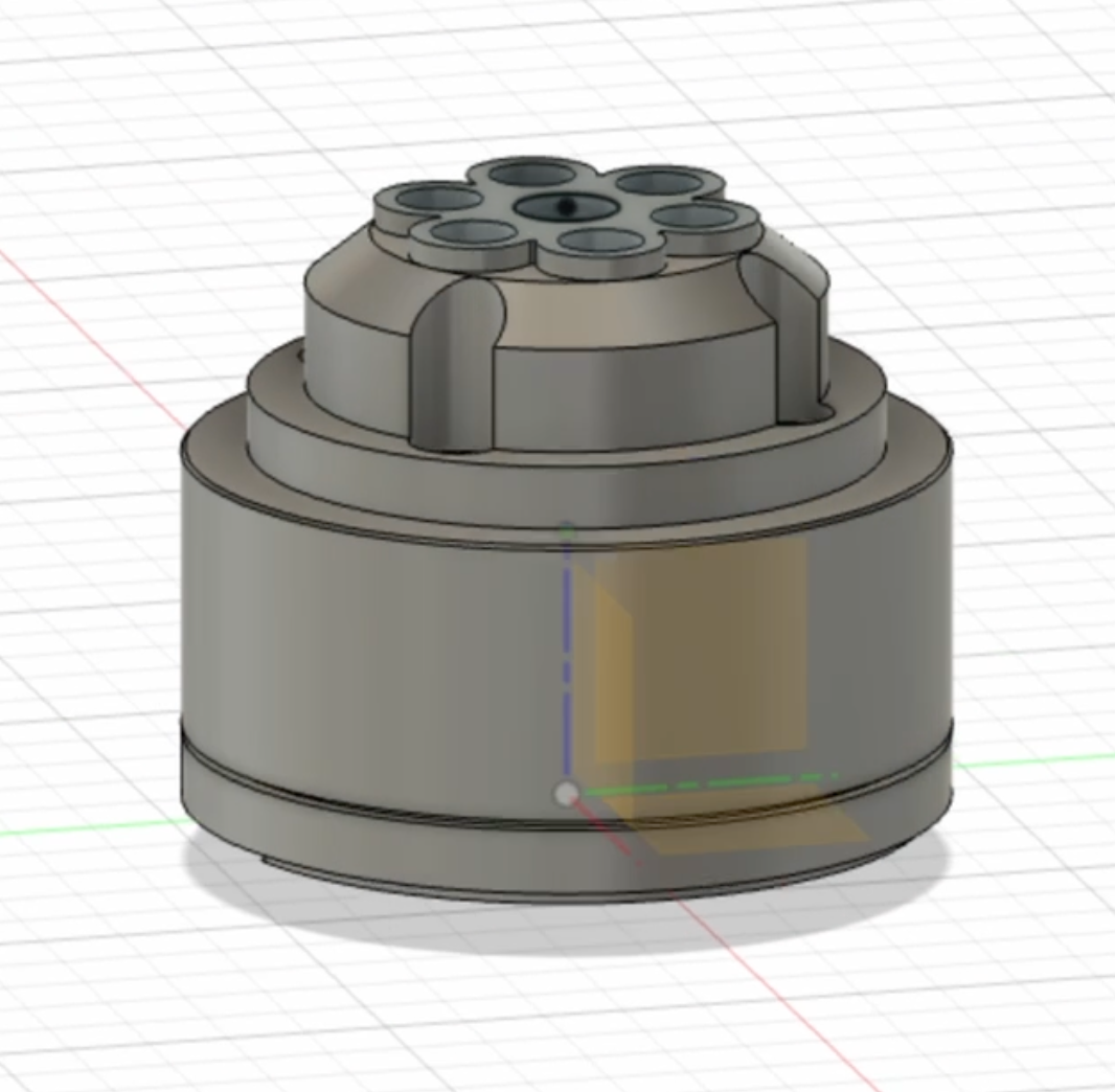 3D printed hub connecting a Lego wheel to the BLDC motor shaft